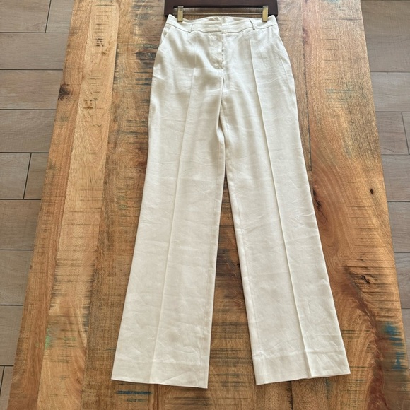 St.John Collection Womens Pleated Front Straight Leg Beige Trousers Size 2 - Picture 3 of 17